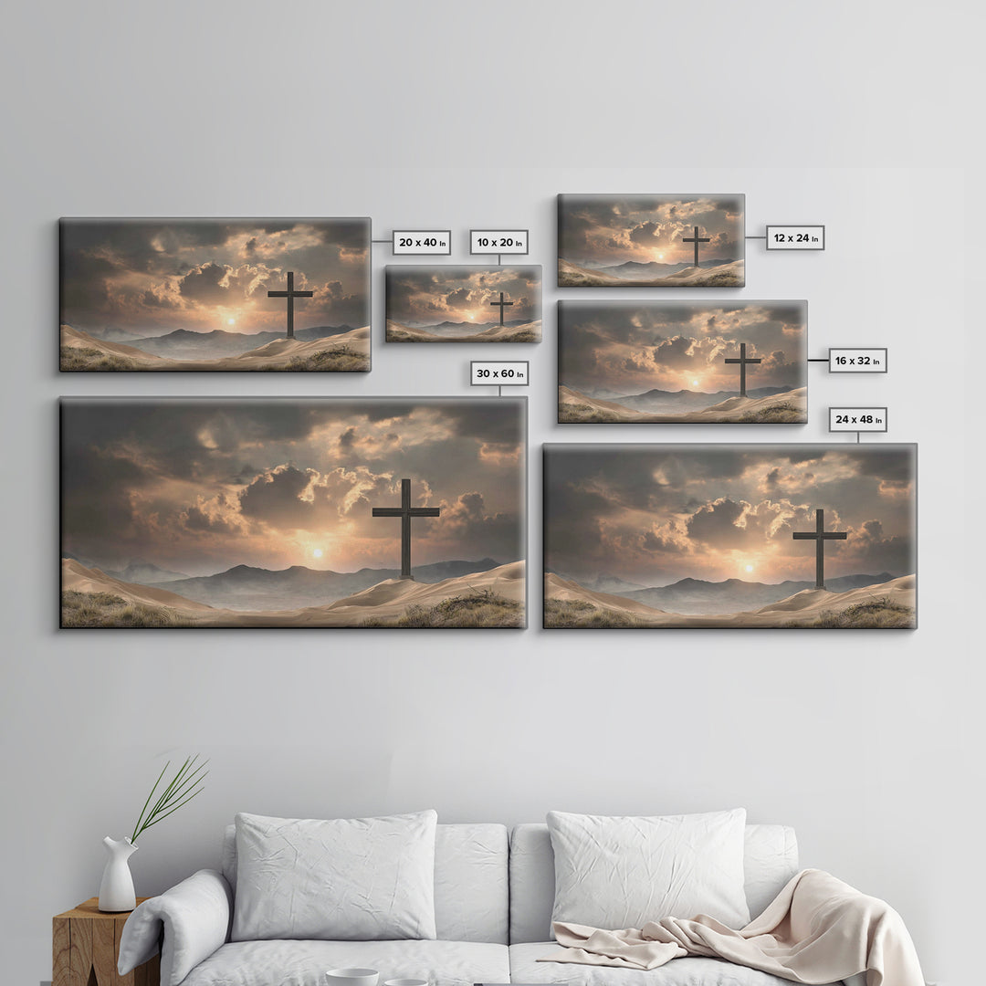 Valley Of Grace | Framed Canvas Print | Christian Art Canvas | Christian Wall Art | Moody Christian Art | Christian Painting | Christian Gi