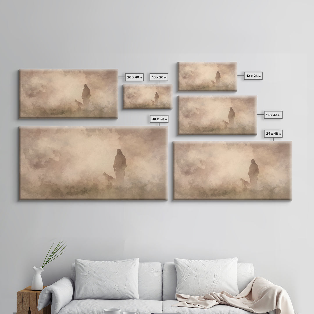 The Silent Shepherd – Framed Canvas Print – Christian Wall Art – Jesus Painting – Christian Art Canvas – Moody Christian Art – Christian De