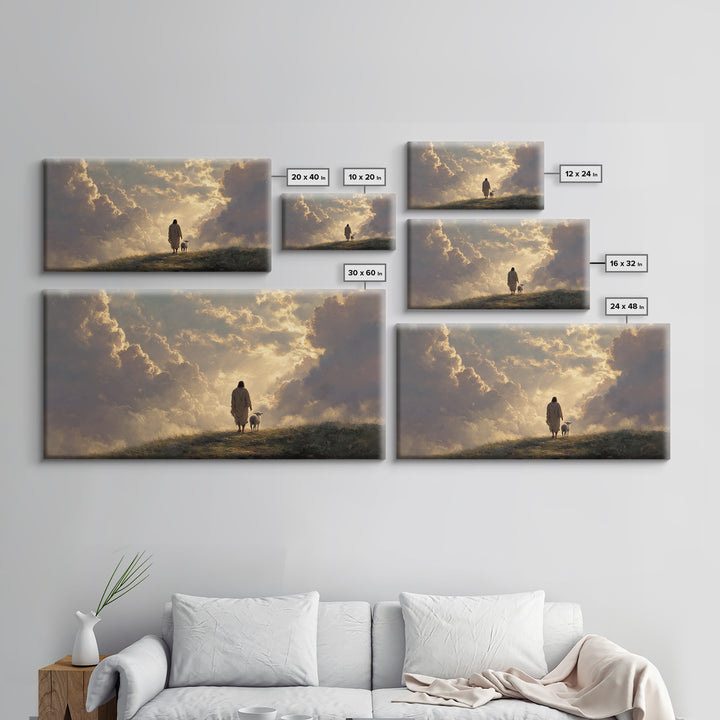 Heavenly Pathway – Framed Canvas Print – Jesus Christmas Art – Christian Art Canvas – Christian Wall Art – Large Christian Painting – Chris