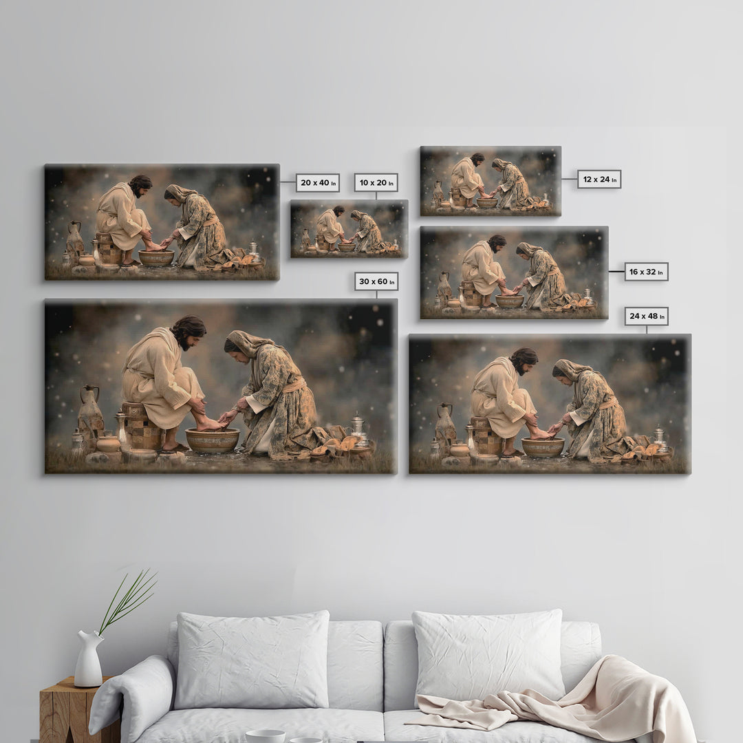Humble Offering – Framed Canvas Print – Jesus Painting – Christian Art Canvas – Christian Wall Art – Vintage Christian Art – Christian Gift