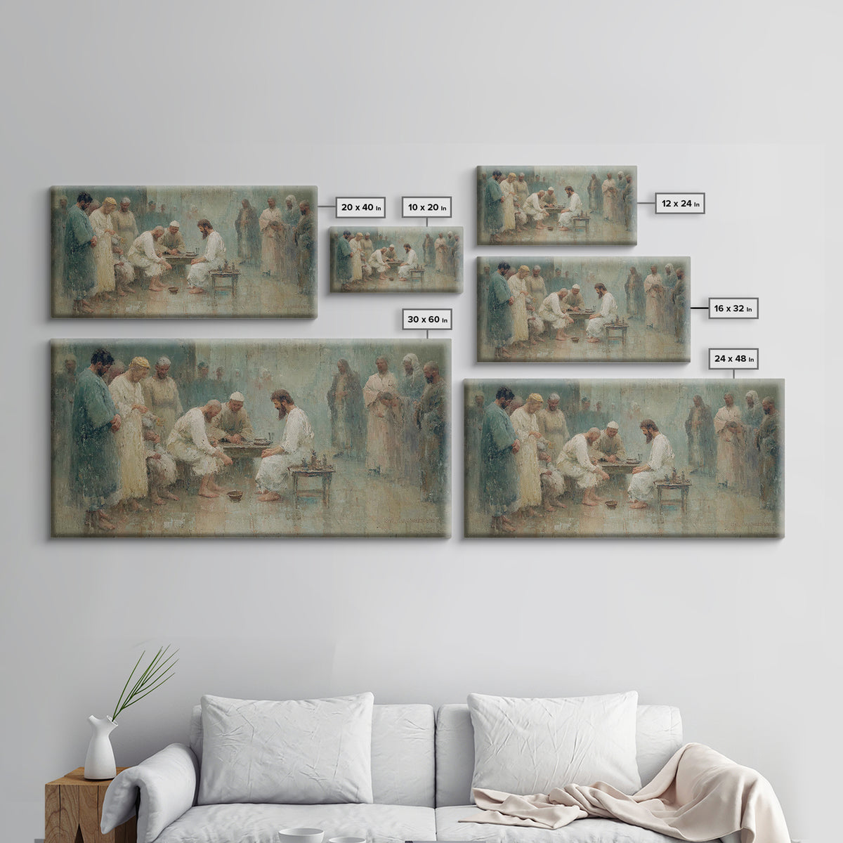 Gathered In Faith – Framed Canvas Print – Christian Art Canvas – Christian Wall Art – Jesus Painting – Subtle Christian Paintings – Christi