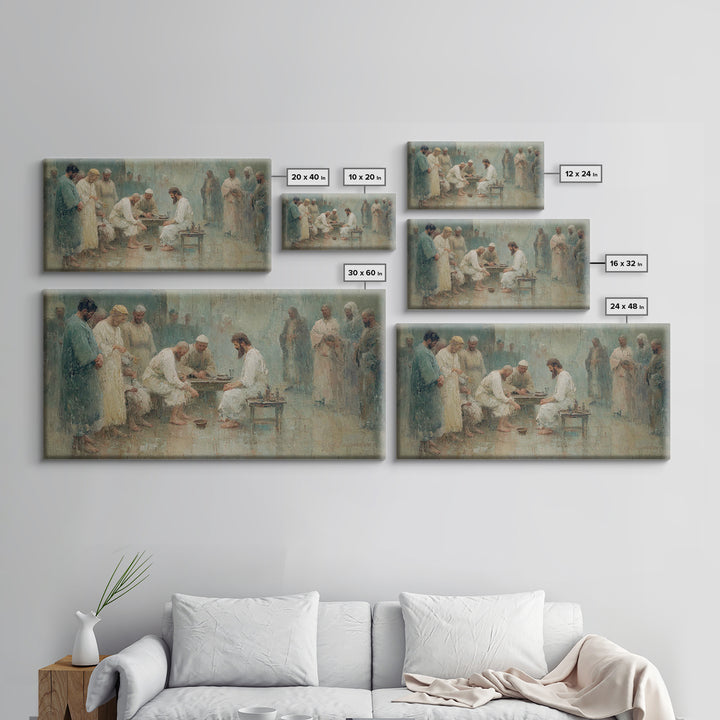 Gathered In Faith – Framed Canvas Print – Christian Art Canvas – Christian Wall Art – Jesus Painting – Subtle Christian Paintings – Christi