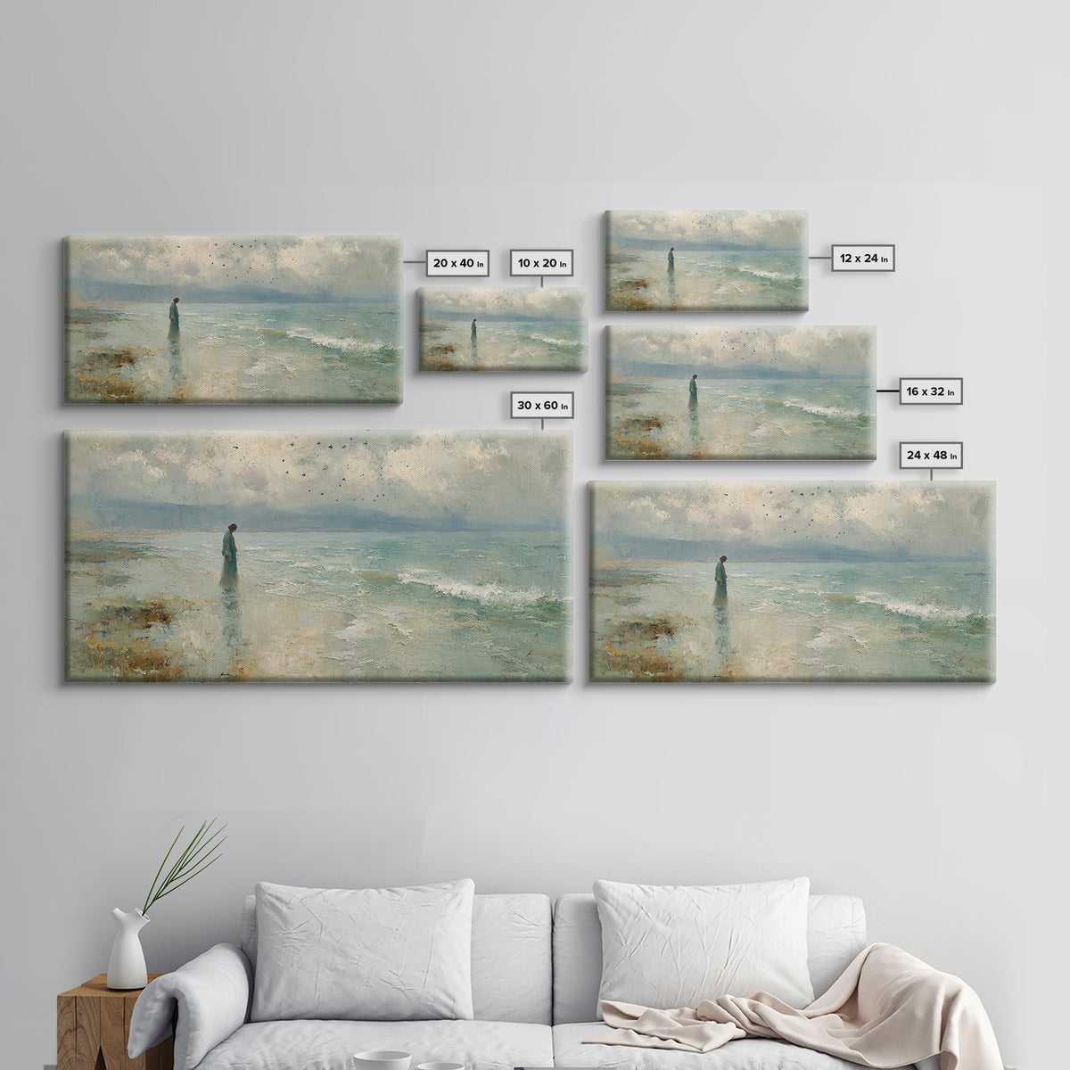 Haven of Peace | Framed Canvas Print | Christian Wall Art | Jesus Canvas Art | Modern Christian Painting | Blue Christian Art | Christian G