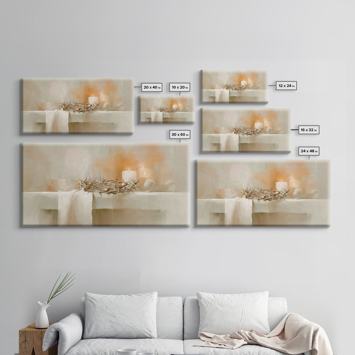 Crown Of Light | Framed Canvas Print | Christian Art Canvas | Christian Wall Art | Minimalist Christian Art | Christian Decor | Christian A