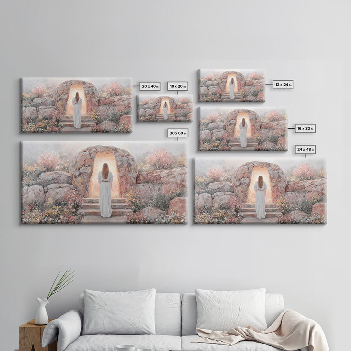 Path Of Light – Framed Canvas Print – Christmas Art – Jesus Painting – Christian Art Canvas – Large Christian Art – Christian Wall Art