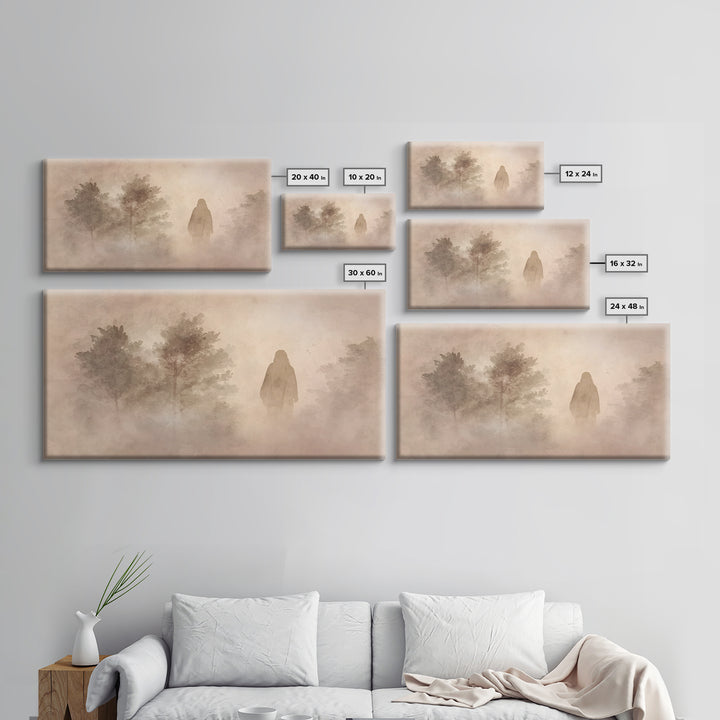 Silent Dawn Walk – Framed Canvas Print – Christian Wall Art – Christian Art Canvas – Jesus Painting – Christian Christmas Art – Art Print