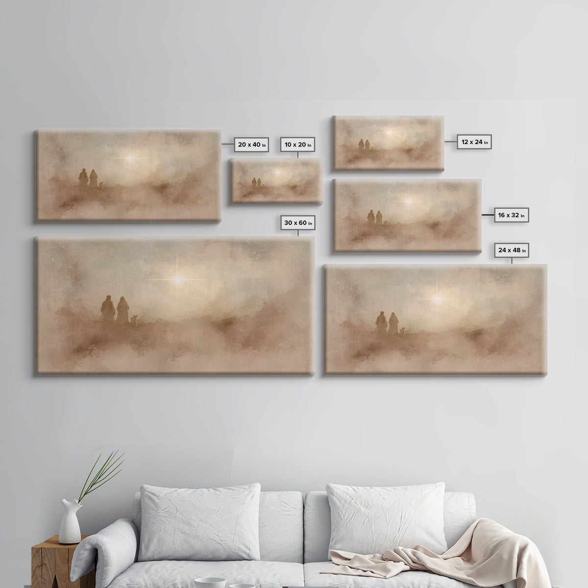 Holy Mist Rising, Framed Canvas Print, Christian Art Canvas, Christian Christmas Art, Christmas Art, Christian Wall Art, Christian Gift Ide