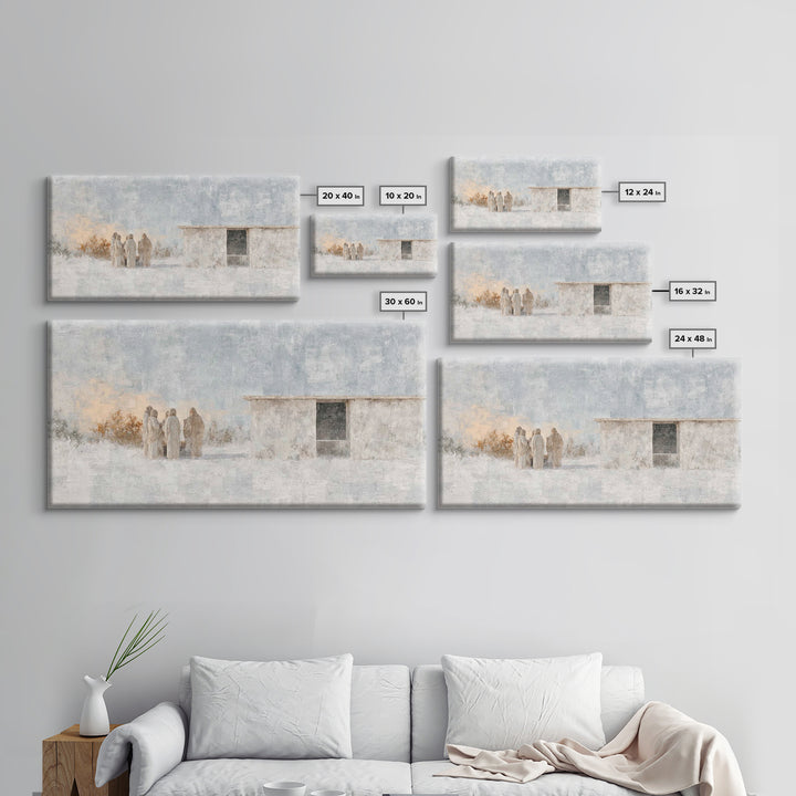 Humble Manger Night – Framed Canvas Print – Christian Wall Art – Christian Art Canvas – Jesus Christmas Art – Christmas Art – Art Print