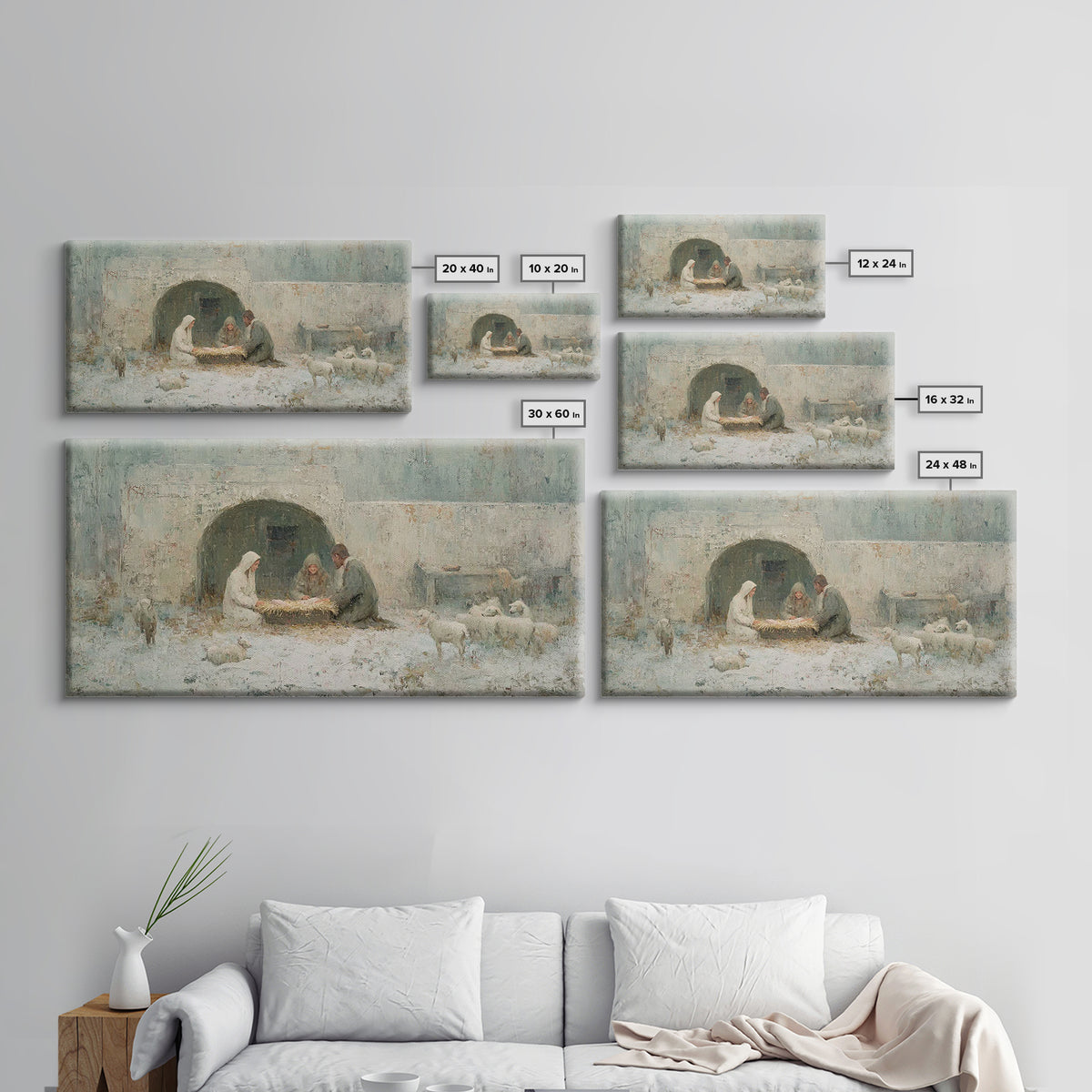 Bethlehem Peace – Framed Canvas Print – Christian Wall Art – Vintage Christian Art – Christian Art Canvas – Birth Of Jesus Painting