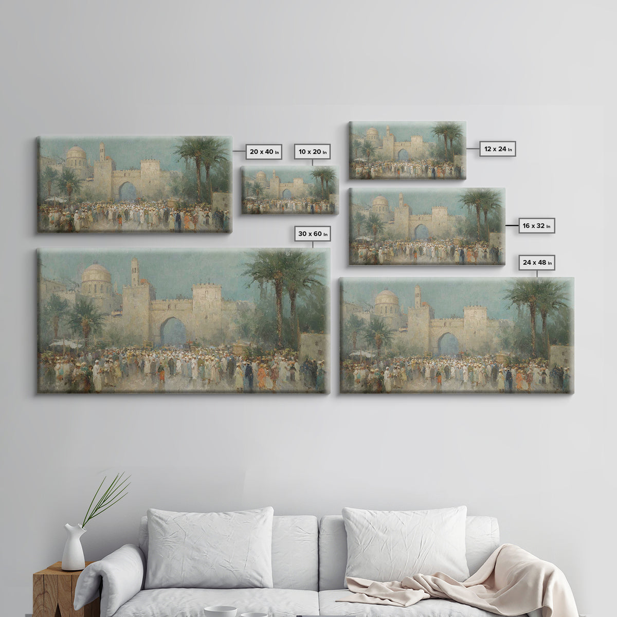 Jerusalem Gathering – Framed Canvas Print – Christian Art Canvas – Christian Wall Art – Vintage Christian Art – Christian Gift Ideas