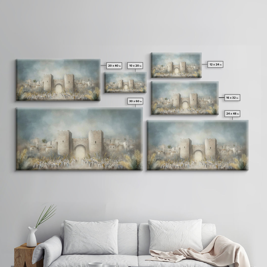 Triumphal Entry – Framed Canvas Print – Christian Art Canvas – Christian Painting – Christian Wall Art – Christian Christmas Decor