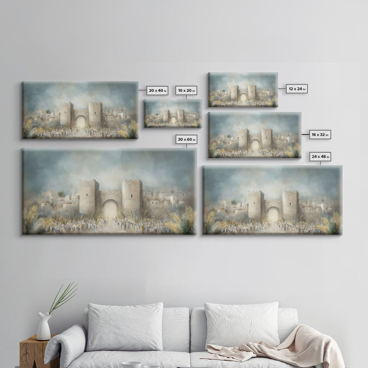 Triumphal Entry – Framed Canvas Print – Christian Art Canvas – Christian Painting – Christian Wall Art – Christian Christmas Decor