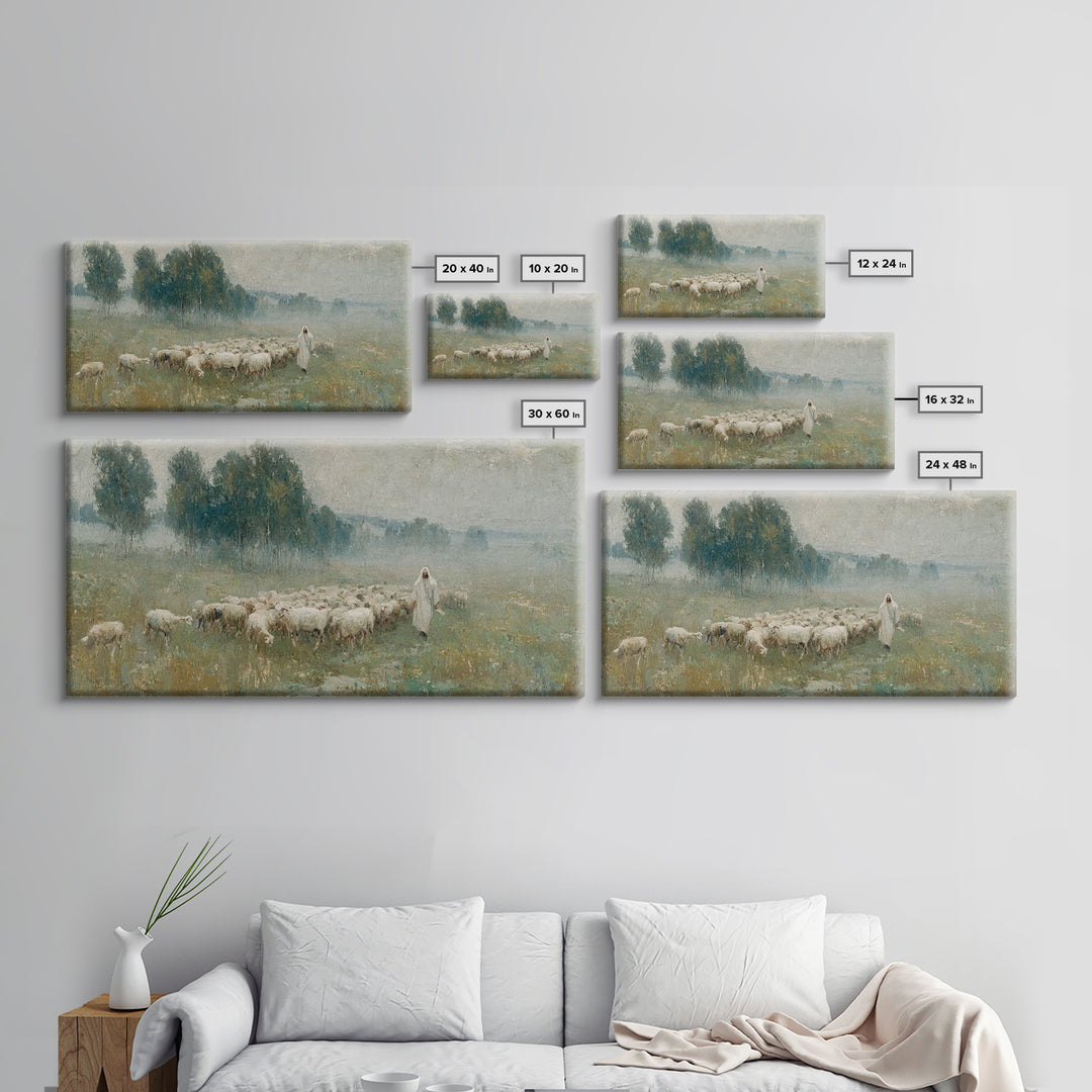 Valley Of Calm, Framed Canvas Print, Christian Wall Art, Jesus Painting, Christian Art Canvas, Large Christian Art, Christian Christmas Dec