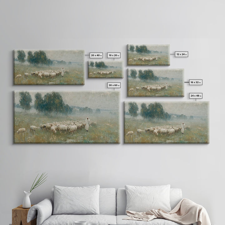 Valley Of Calm, Framed Canvas Print, Christian Wall Art, Jesus Painting, Christian Art Canvas, Large Christian Art, Christian Christmas Dec