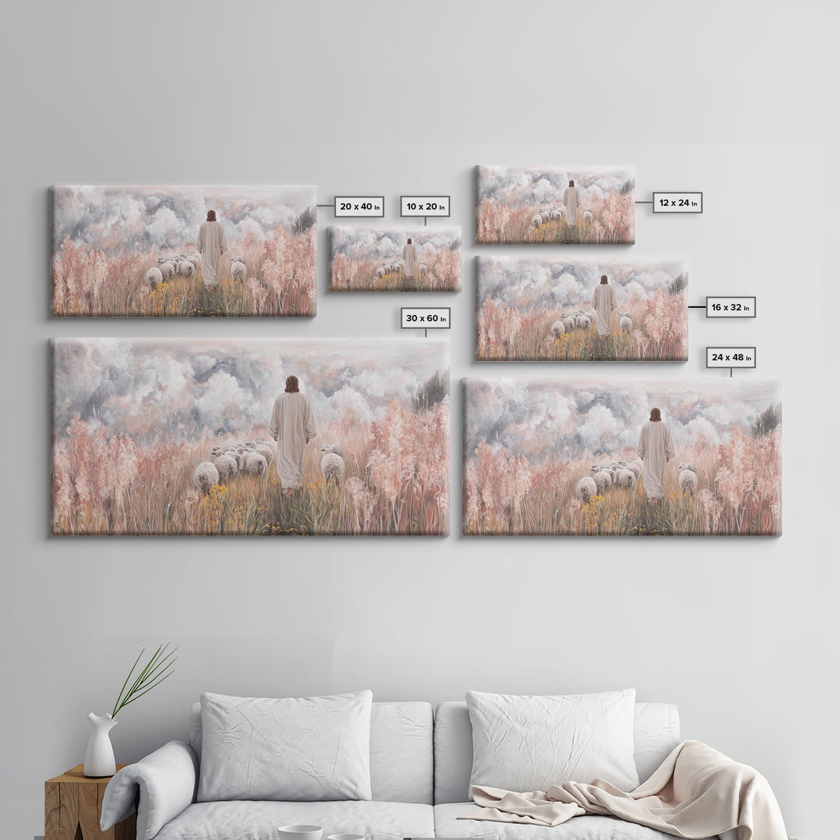 Clouds Of Promise – Framed Canvas Print – Christian Art Canvas – Jesus Painting – Christian Wall Art – Christian Gift Ideas – Christmas Art