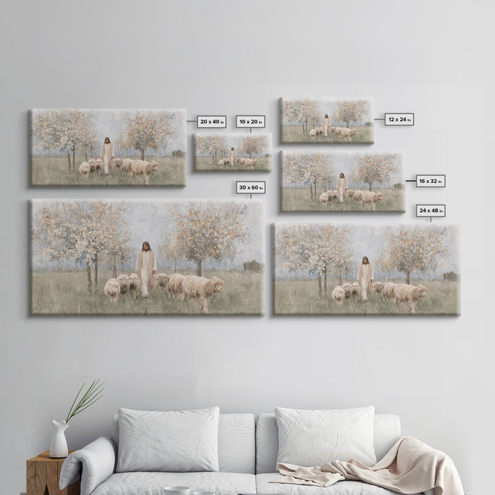 Shepherds Of Grace – Framed Canvas Print – Christian Wall Art – Jesus Painting – Christian Art Canvas – Christian Christmas Decor