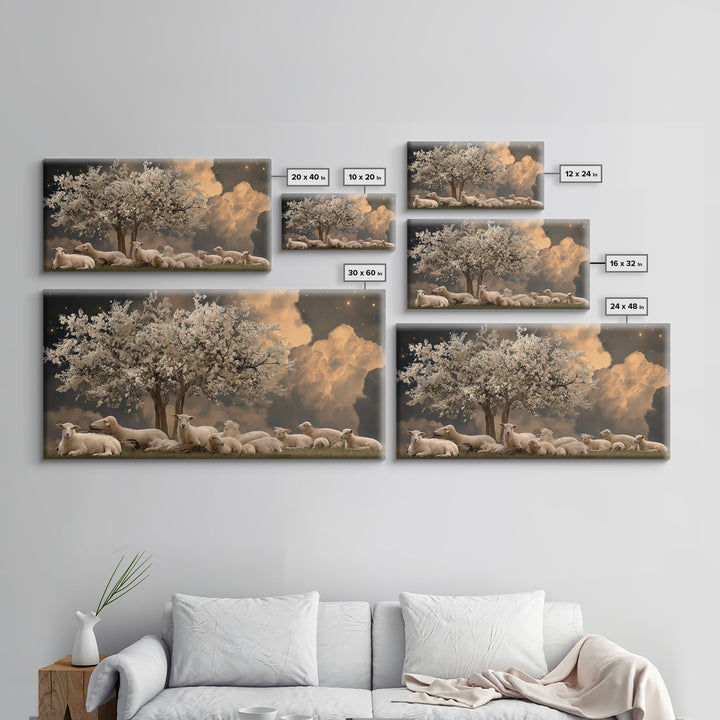 Silent Orchard Hope | Framed Canvas Print | Christian Art Work | Jesus Painting | Christian Christmas Decor | Large Christian Art