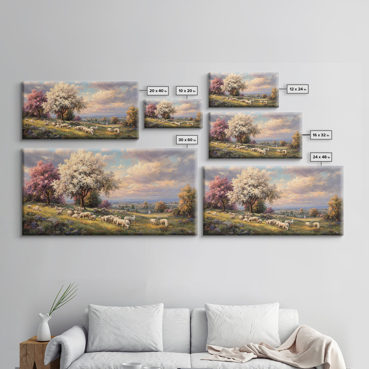 Shepherd’s Dawn, Framed Canvas Print, Christian Art Canvas, Jesus Painting, Christian Gift, Christmas Art Work