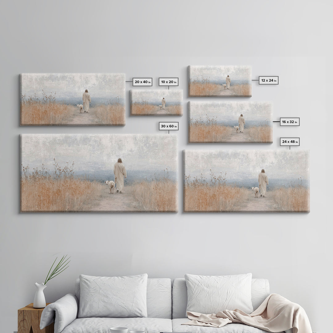Holy Night Path | Framed Canvas Print | Christian Art Canvas | Jesus Painting | Christian Wall Art | Modern Christian Painting | Christian