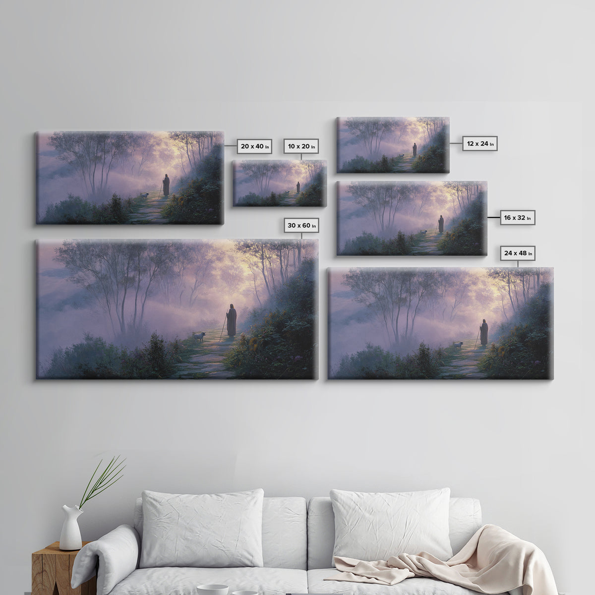 Graceful Fields – Framed Canvas Print – Christian Art Canvas – Christian Wall Art – Jesus Painting – Vintage Christian Art – Christian Deco