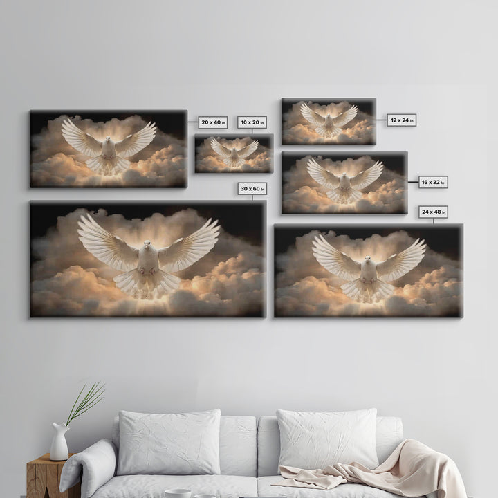 Dove Of Glory – Framed Canvas Print – Christian Painting – Large Christian Painting – Moody Christian Art – Christian Decor