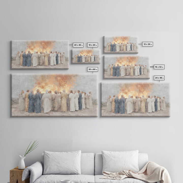Sacred Gathering – Framed Canvas Print – Christian Wall Art – Jesus Painting – Christian Art Canvas – Christmas Art