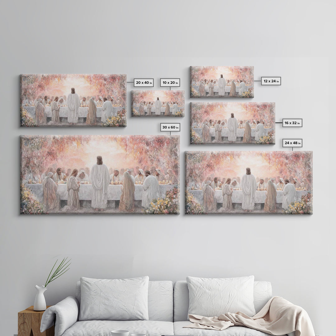 Radiant Supper | Framed Canvas Print | Christian Wall Art | Jesus Painting | Christian Christmas Art | Christian Art Canvas