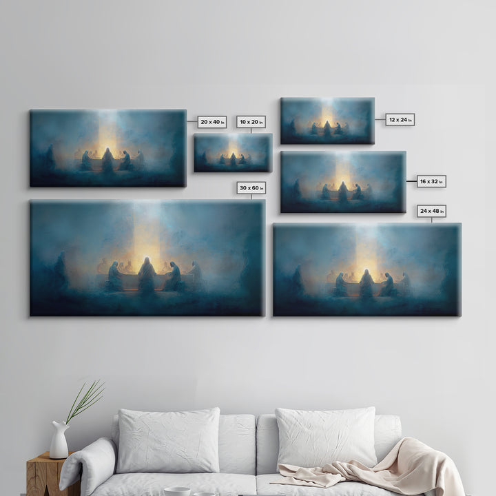 Sacred Communion, Framed Canvas Print, Christian Art Canvas, Christian Painting, Jesus Christmas Art, Christmas Wall Art