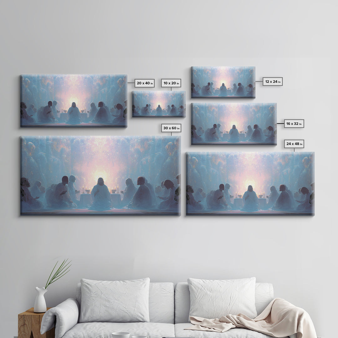Celestial Feast | Framed Canvas Print | Christian Wall Art | Christian Art Canvas | Jesus Painting | Christmas Art Work