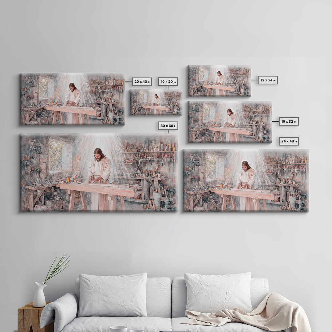 Carpenter’s Calling – Framed Canvas Print – Christian Wall Art – Jesus Painting – Christian Art Canvas – Christian Decor – Christian Art