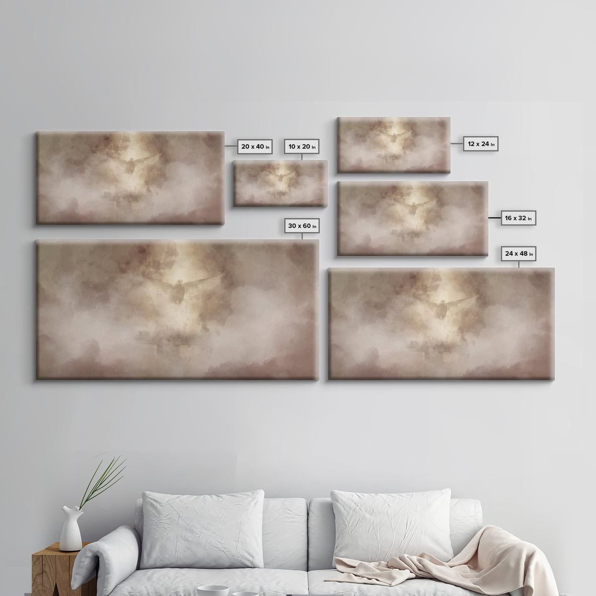 Spirit Ascending, Framed Canvas Print, Christian Art Painting, Modern Christian Painting, Christian Wall Art, Unique Christian Art
