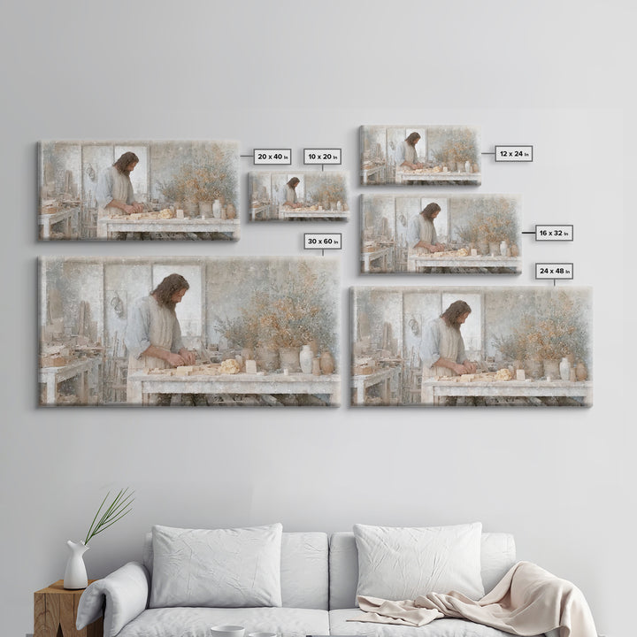 Carpenter’s Grace – Framed Canvas Print – Christian Wall Art – Christian Art Canvas – Jesus Painting – Vintage Christian Art – Christian De