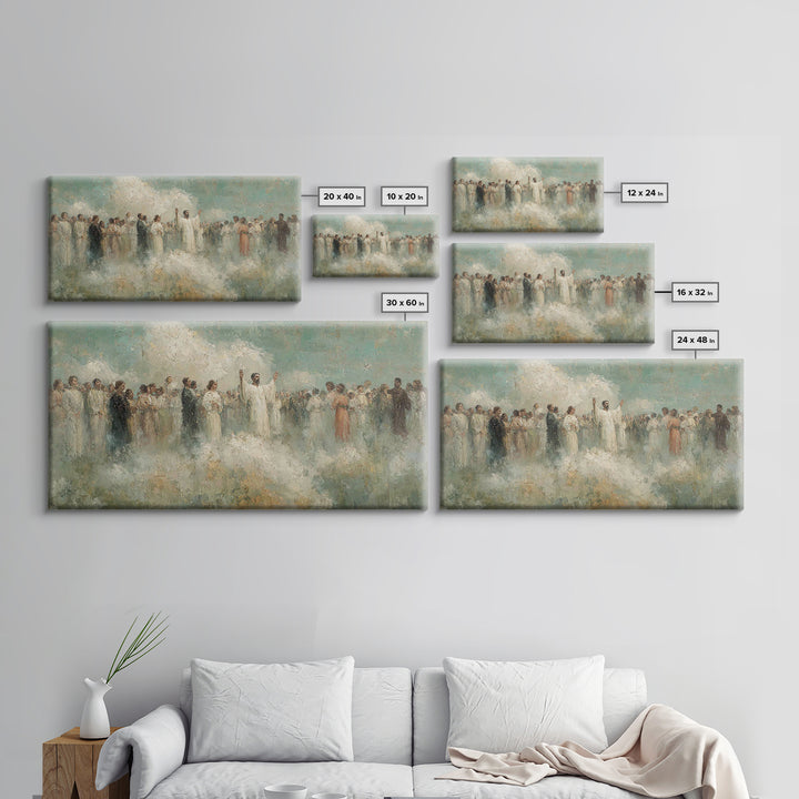 Heavenly Gathering – Framed Canvas Print – Christian Art Canvas – Christian Wall Art – Christian Christmas Art – Large Christian Painting –