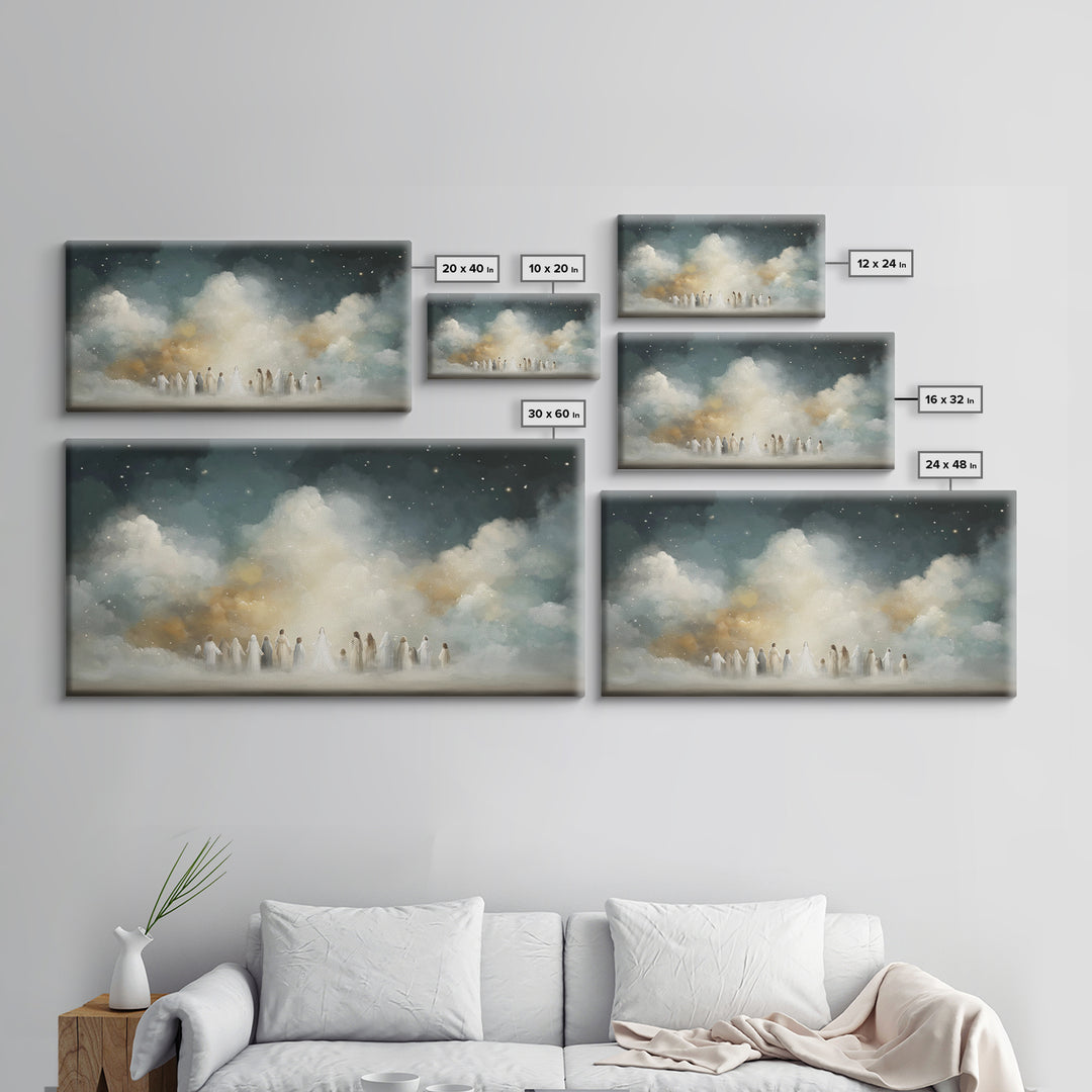 Starry Ascension – Framed Canvas Print – Christian Christmas Art – Christian Wall Art – Modern Christian Art – Christian Art Canvas – Chris