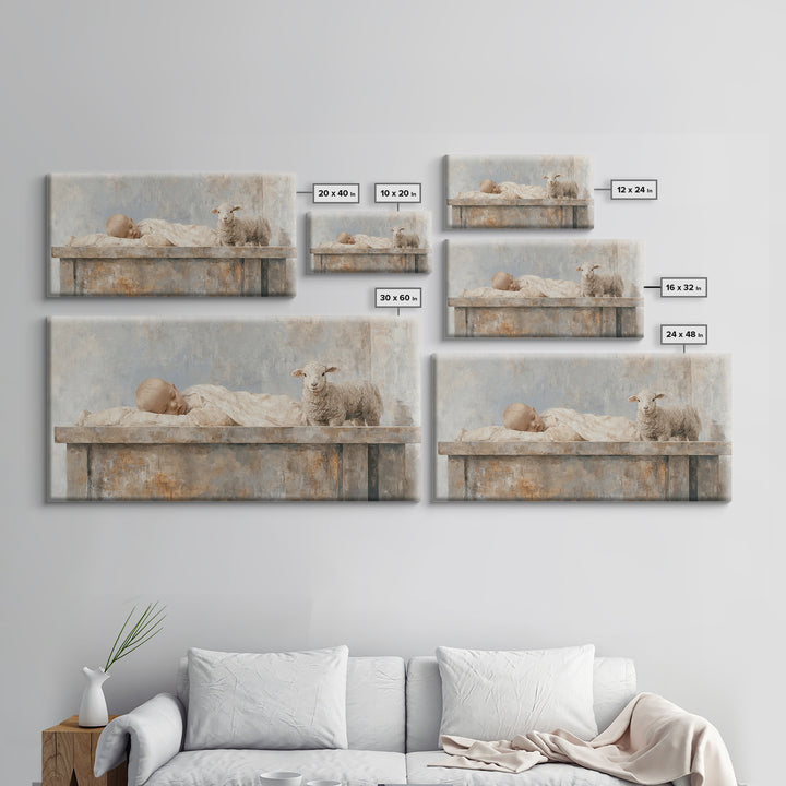 Manger Peace Dawn – Framed Canvas Print – Christian Wall Art – Christian Art Canvas – Jesus Christmas Art – Christmas Art Prints