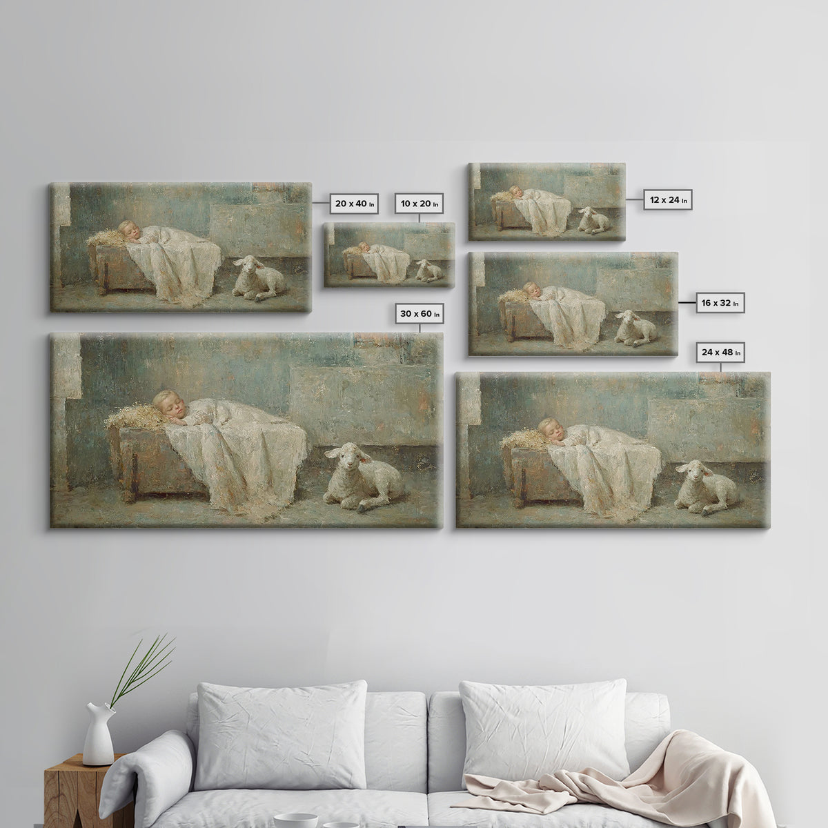 Silent Holy Rest – Framed Canvas Print – Christian Art Canvas – Christmas Wall Art – Jesus Painting – Christian Christmas Decor