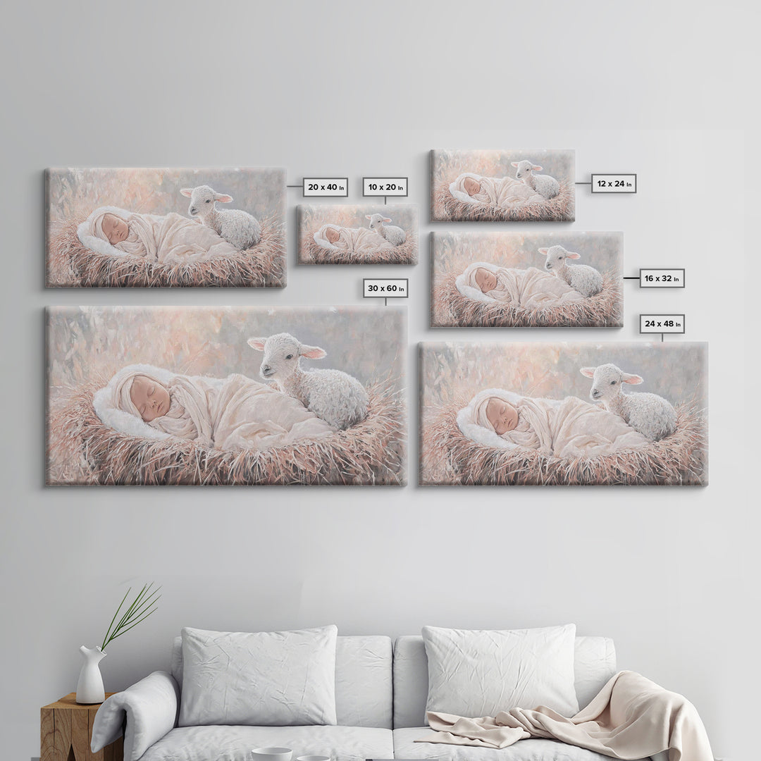 Light Of Nativity – Framed Canvas Print – Christian Art Canvas – Christian Christmas Art – Jesus Painting – Christmas Wall Art