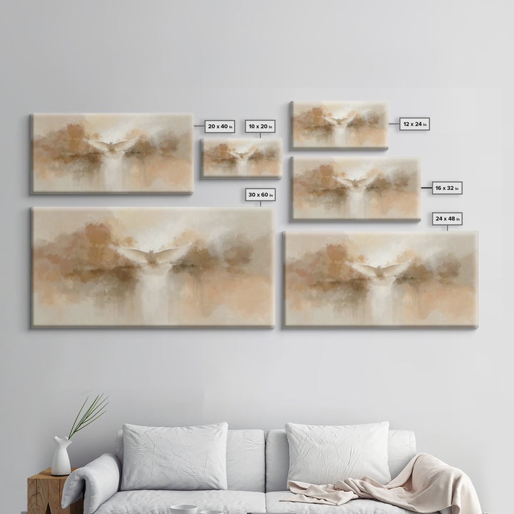 Gentle Ascension, Framed Canvas Print, Christian Art Canvas, Minimalist Christian Art, Christian Wall Art, Christmas Art Prints