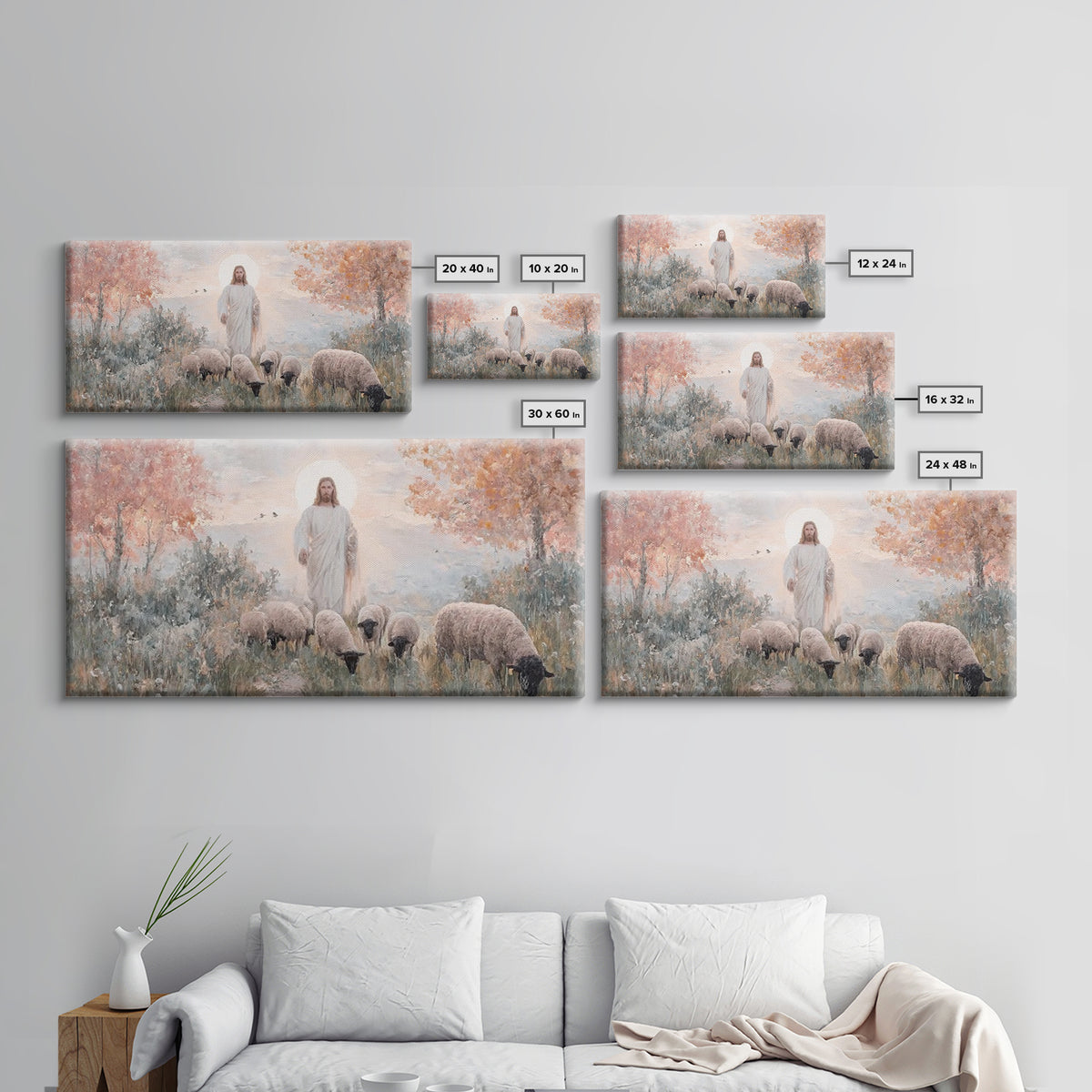 Shepherds Of Peace | Framed Canvas Print | Christian Wall Art | Christian Art Canvas | Jesus Painting | Christian Decor | Christian Christm
