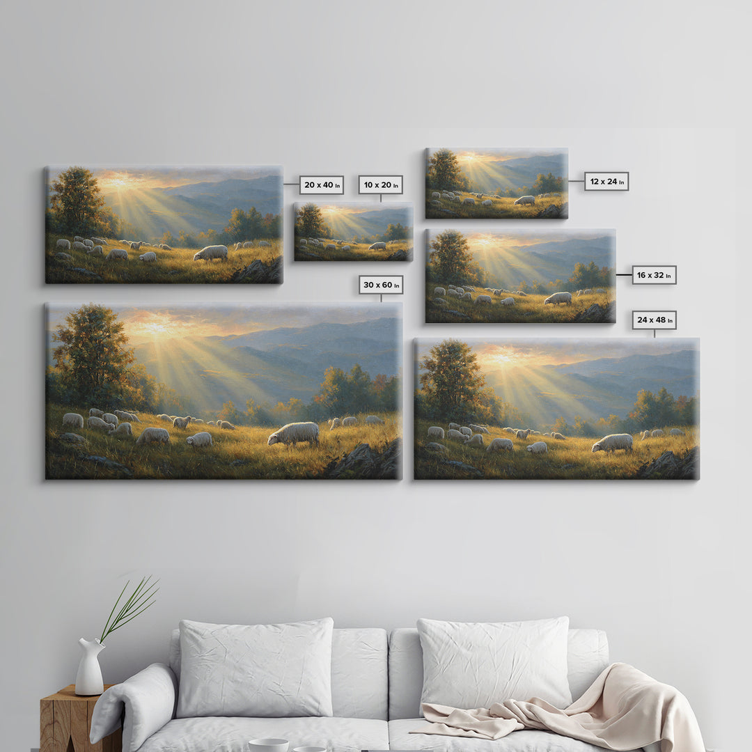 Holy Pasture Whisper | Framed Canvas Print | Christian Art | Christian Canvas Art | Jesus Painting | Christian Christmas | Christian Wall A