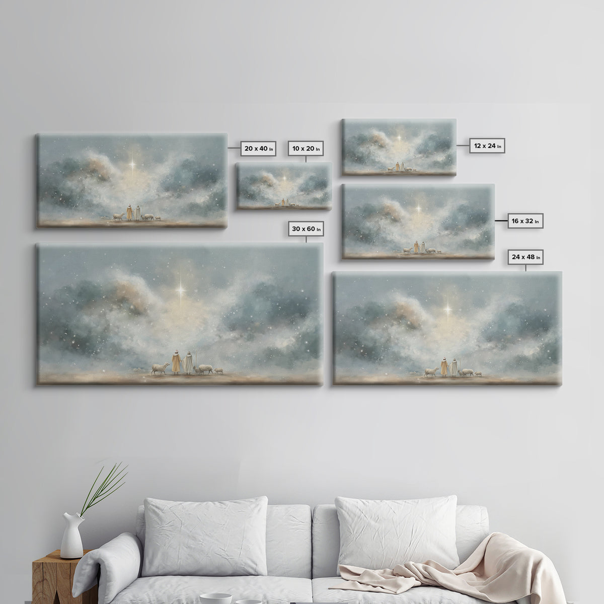 Wonder In The Heavens – Framed Canvas Print – Christian Art Canvas – Christian Wall Art – Christmas Art – Christian Christmas Art – Christi