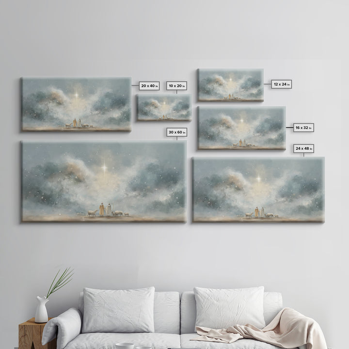 Wonder In The Heavens – Framed Canvas Print – Christian Art Canvas – Christian Wall Art – Christmas Art – Christian Christmas Art – Christi
