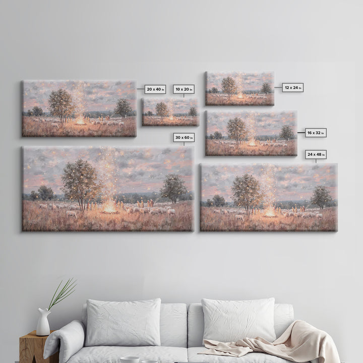 Glory In The Field | Framed Canvas Print | Christian Art Canvas | Christmas Art | Christian Wall Art | Jesus Painting | Christian Christmas