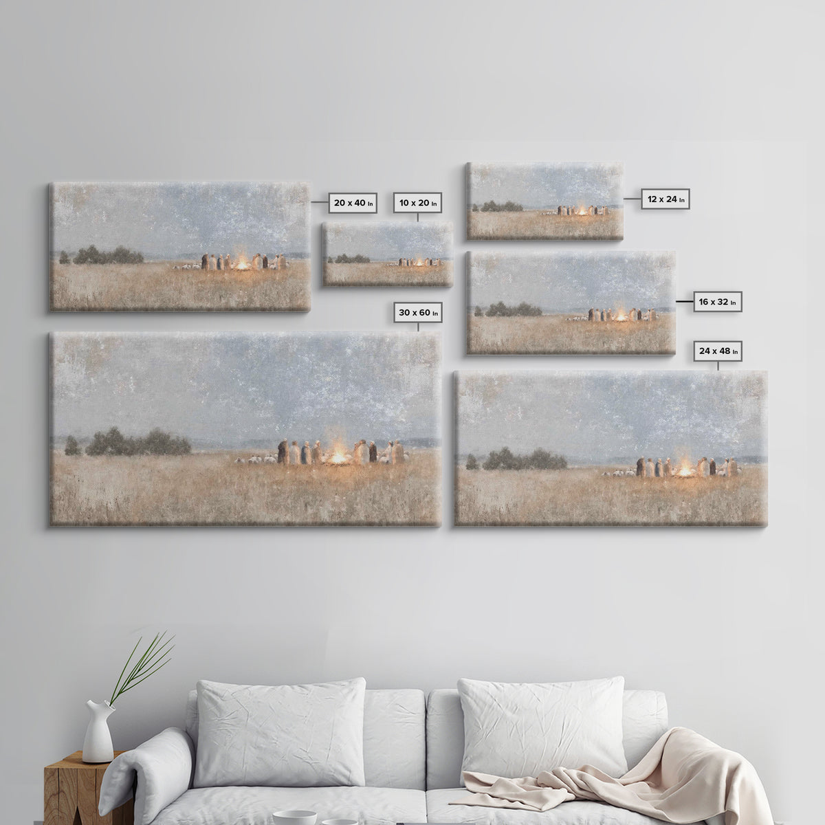 Fireside Revelation – Framed Canvas Print – Christian Art Canvas – Christian Wall Art – Jesus Painting – Christmas Art – Christian Christma