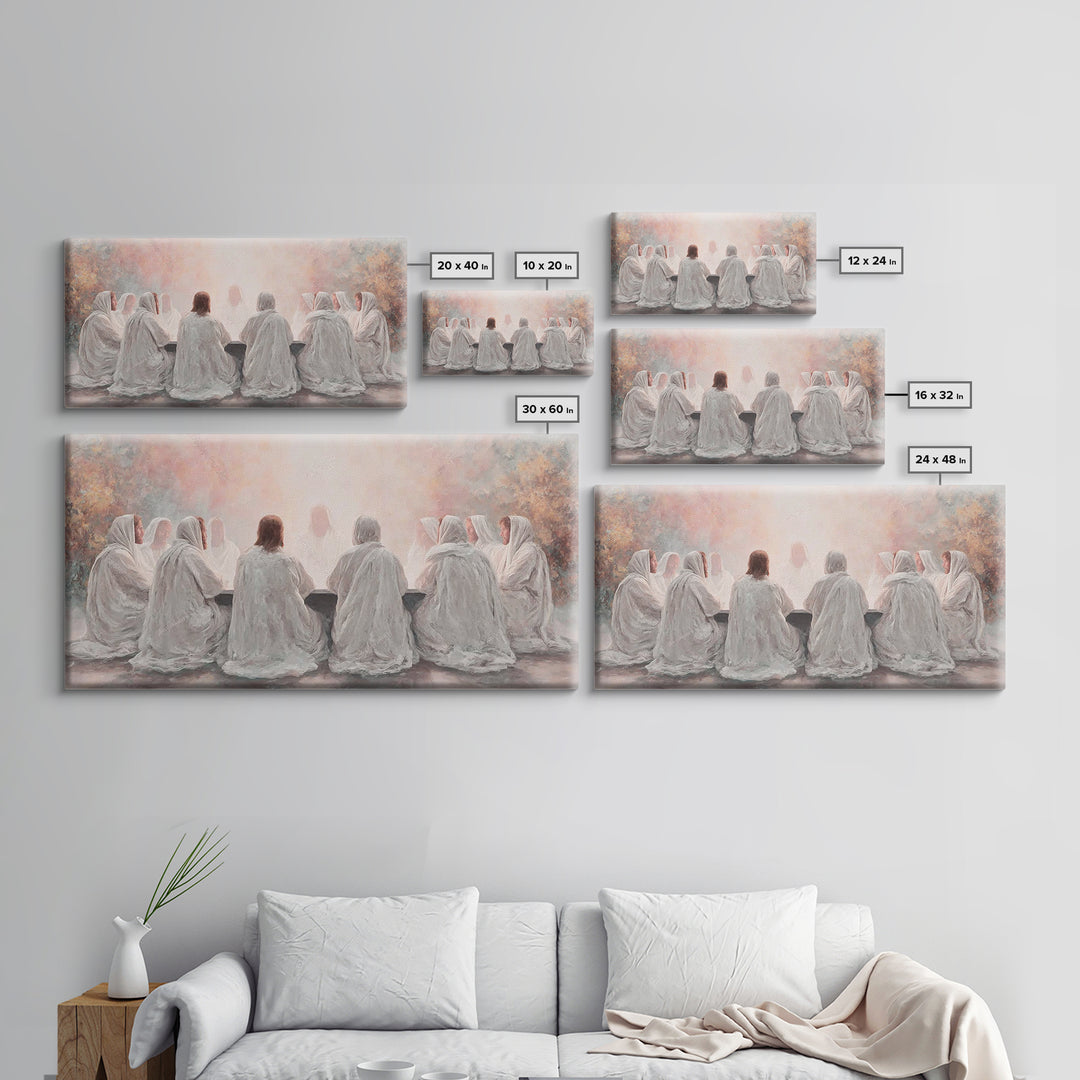 Celestial Feast, Framed Canvas Print, Christian Art Print, Christian Wall Art, Jesus Painting, Christian Christmas Decor, Christian Gift