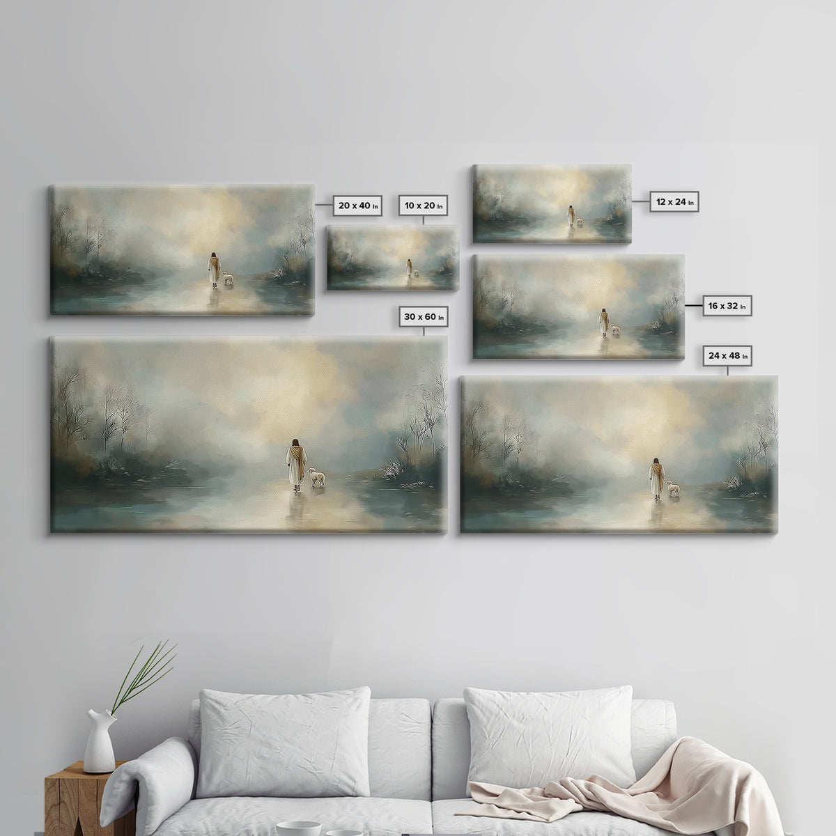 Shepherd’s Path | Framed Canvas Print | Christian Art Canvas | Jesus Painting | Christian Wall Art | Christian Decor For Home | Subtle Chri