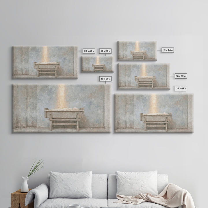 Infant Promise Glow, Framed Canvas Print, Christian Art Work, Minimalist Christian Art, Christmas Art Prints, Christian Christmas