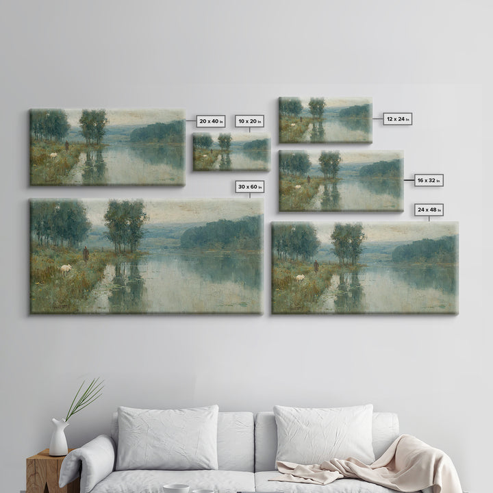 Quiet Pasture Light - Framed Canvas Print - Christian Wall Art - Christian Art Canvas - Jesus Painting - Christian Christmas Art