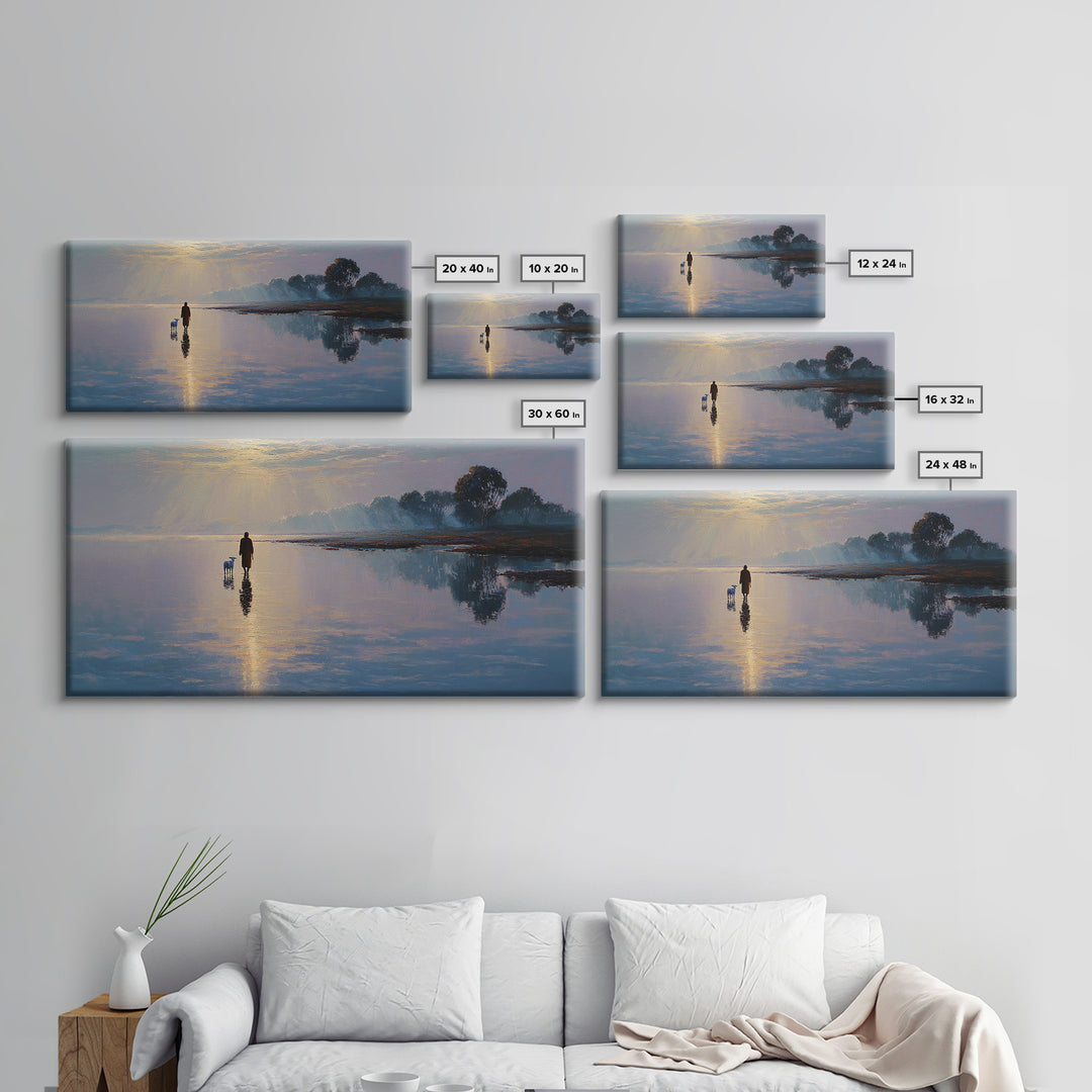 Dawn Of The Shepherd - Framed Canvas Print - Christian Christmas Art - Christian Wall Art - Christian Art Canvas - Jesus Painting