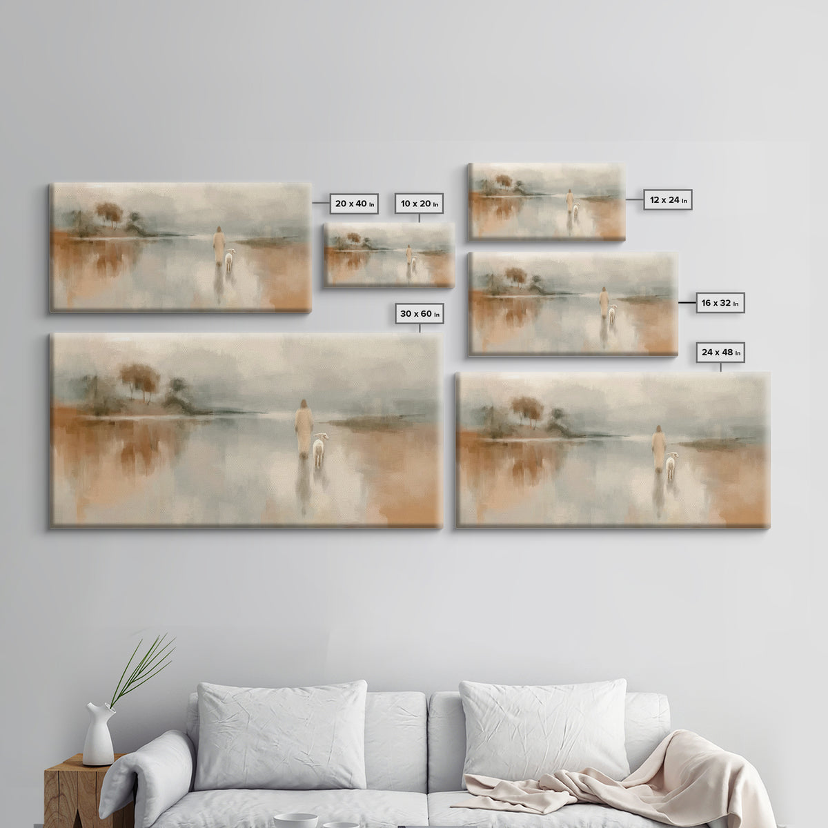 Soft Morning Journey - Framed Canvas Print - Christian Art Canvas - Christian Wall Art - Christian Christmas Art - Jesus Painting